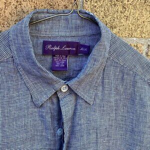 Vintage Ralph Lauren Purple Label Linen Shirt Medium